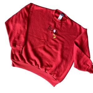 Vintage 90's POOH 100 ACRE COLLECTION Women's Red Crewneck Sweatshirt L